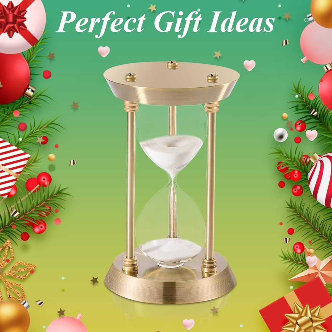 Large Sand Timer 60 Minute, Big Hourglass,Antique Brass Sand Clock,Antiguo Reloj De Arena 60 Minuto, Vintage Sand Watch 60 Min,Metal Unique Sandglass for Gifts Games Cooking Home Decoration